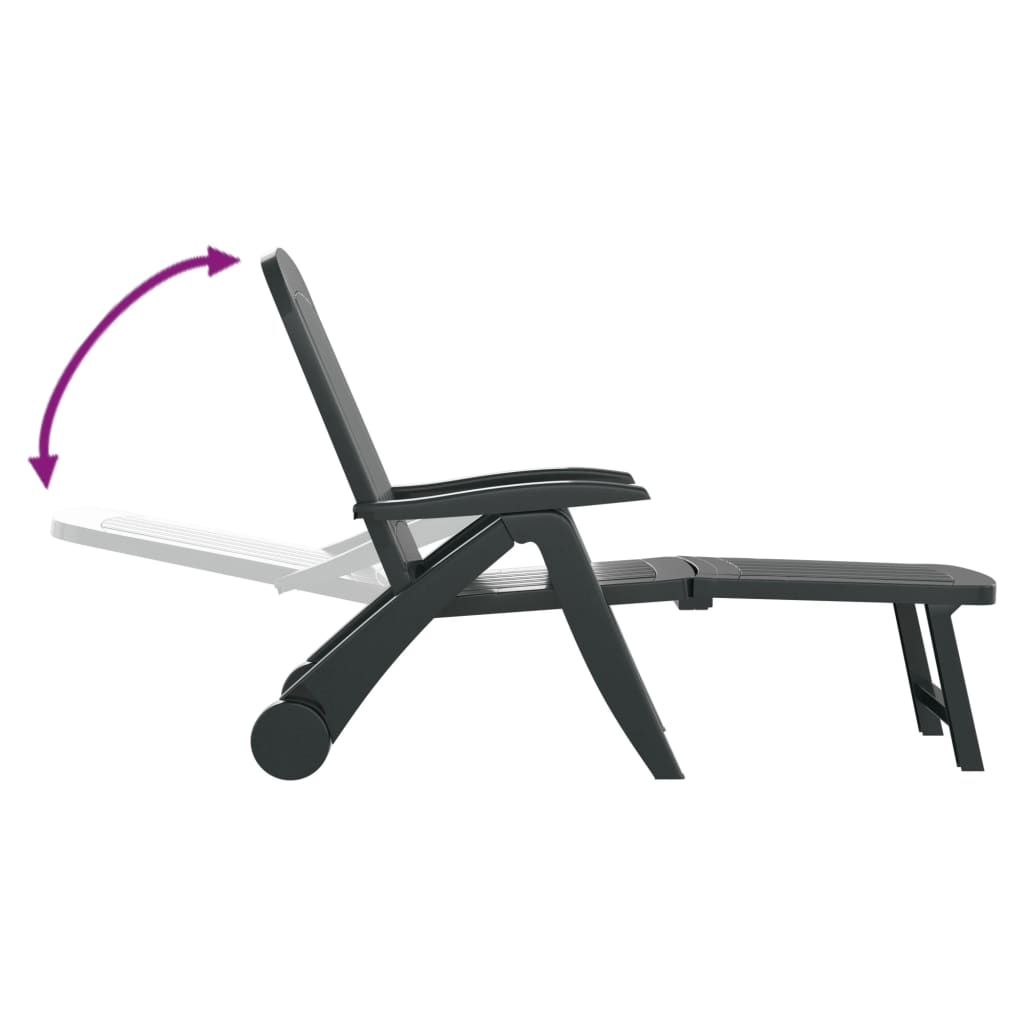 Green Polypropylene Folding Sun Lounger - Durable & Stylish Relaxation