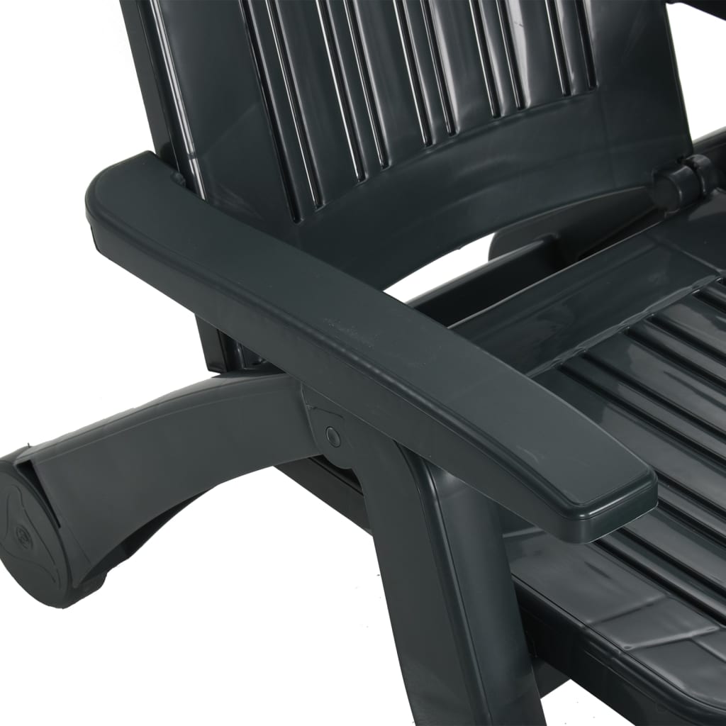 Green Polypropylene Folding Sun Lounger - Durable & Stylish Relaxation