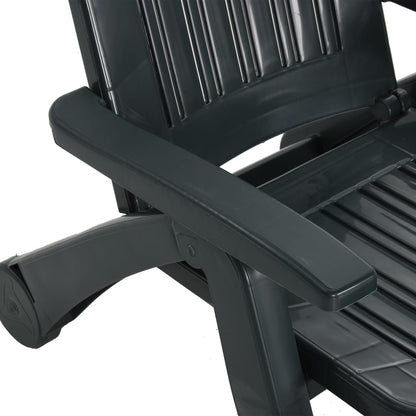 Green Polypropylene Folding Sun Lounger - Durable & Stylish Relaxation