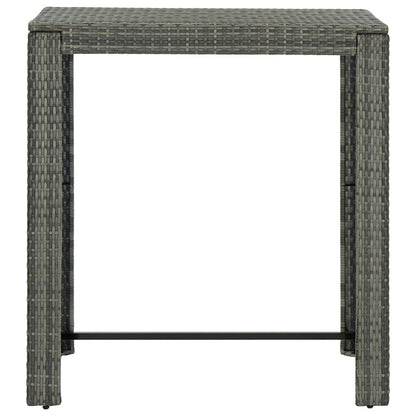 7 Piece Garden Bar Set with Cushions Poly Rattan Grey