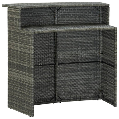 5 Piece Garden Bar Set with Cushions Poly Rattan Grey