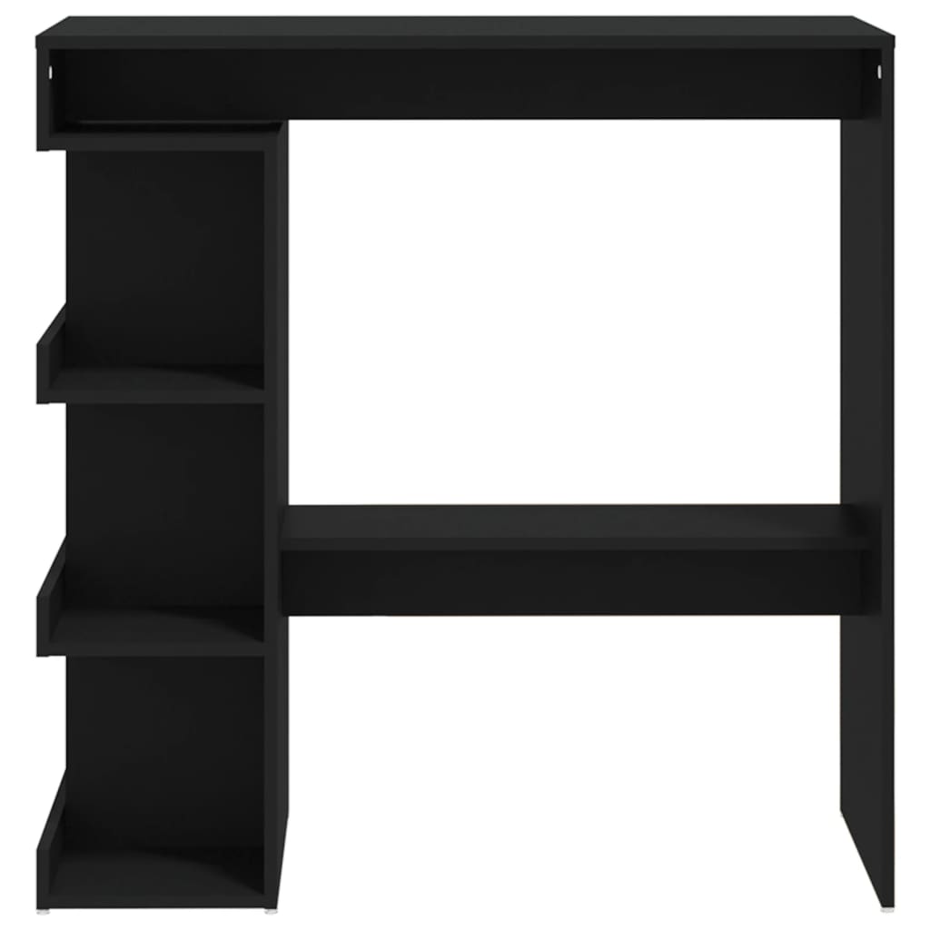 Stylish Black Bar Table with Storage - Engineered Wood, 100x50x101.5 cm