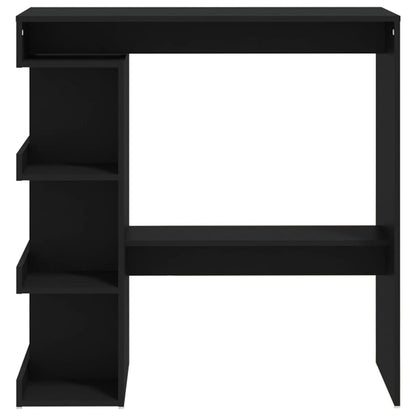Stylish Black Bar Table with Storage - Engineered Wood, 100x50x101.5 cm