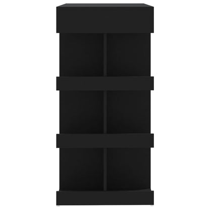 Stylish Black Bar Table with Storage - Engineered Wood, 100x50x101.5 cm