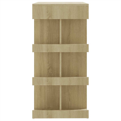 Sonoma Oak Bar Table w/ Storage Rack, Engineered Wood, 100x50x101.5 cm