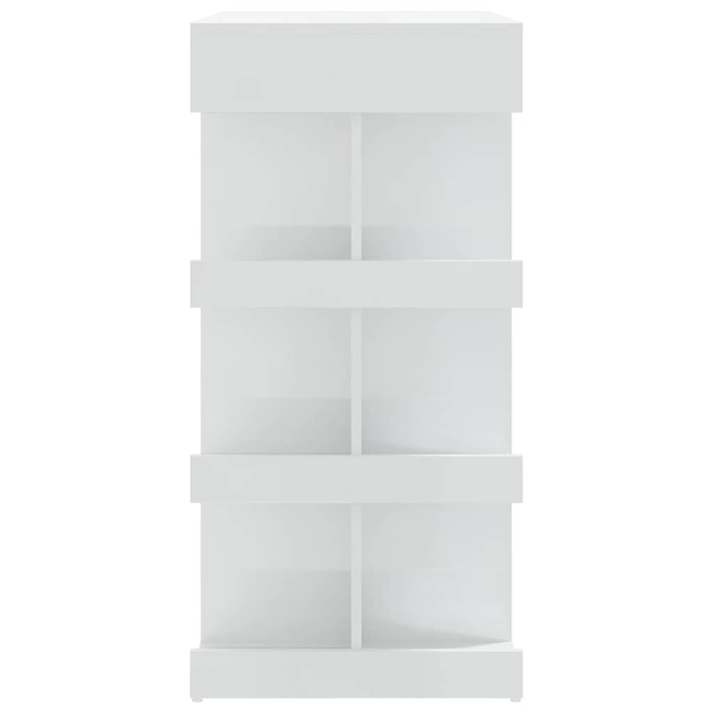 High Gloss White Bar Table with Storage Rack, 100x50x101.5 cm