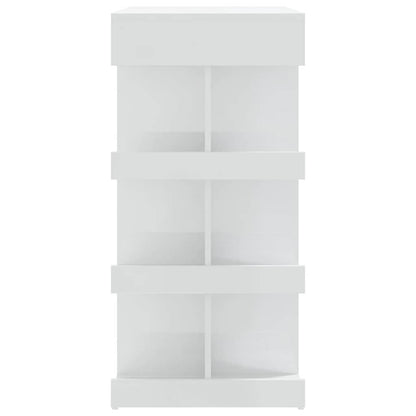High Gloss White Bar Table with Storage Rack, 100x50x101.5 cm