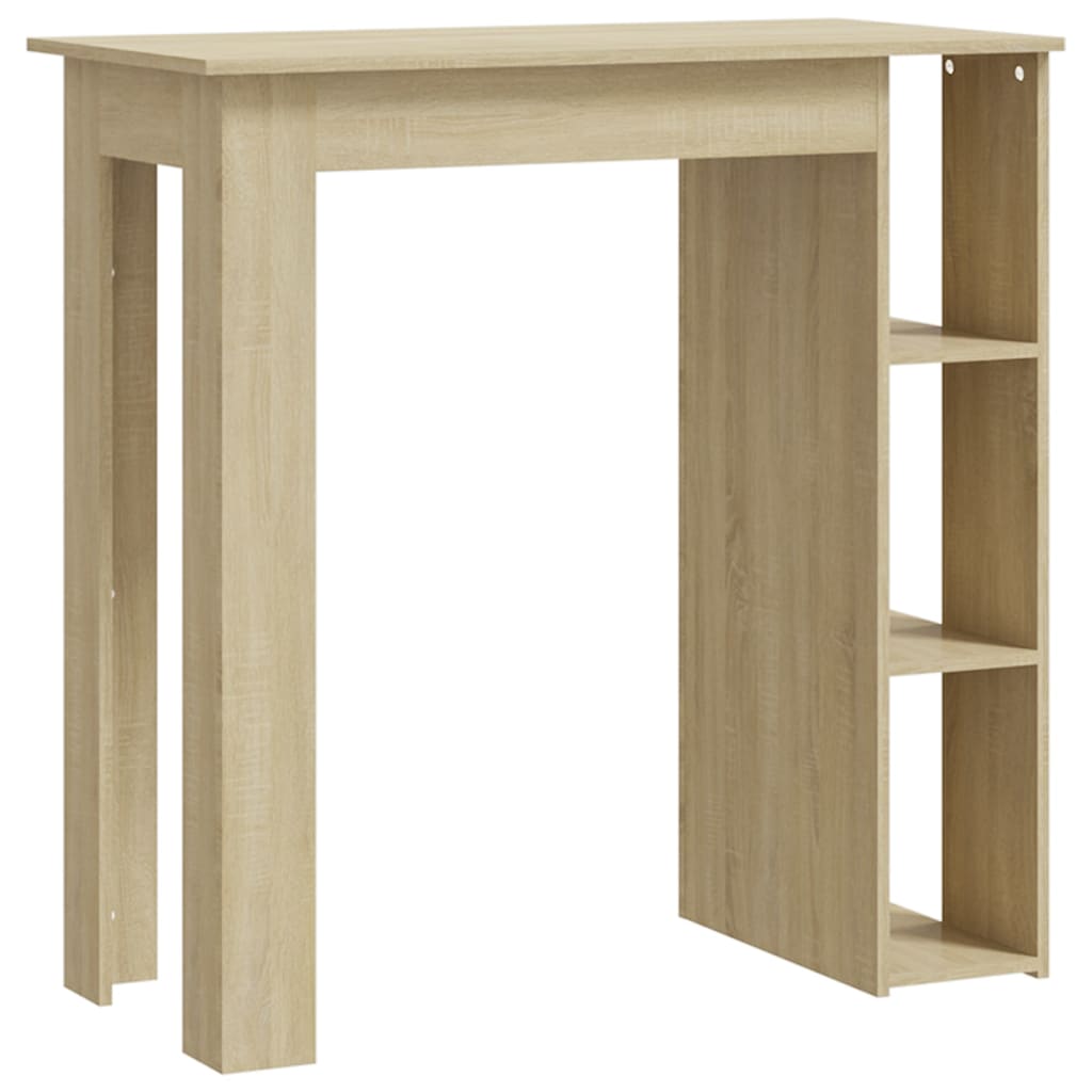 Sonoma Oak Bar Table with Shelf, Engineered Wood, 102x50x103.5 cm