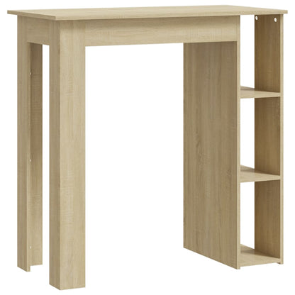 Sonoma Oak Bar Table with Shelf, Engineered Wood, 102x50x103.5 cm