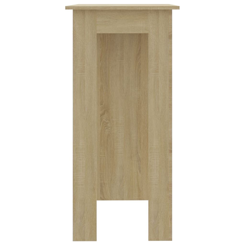 Sonoma Oak Bar Table with Shelf, Engineered Wood, 102x50x103.5 cm