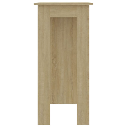 Sonoma Oak Bar Table with Shelf, Engineered Wood, 102x50x103.5 cm
