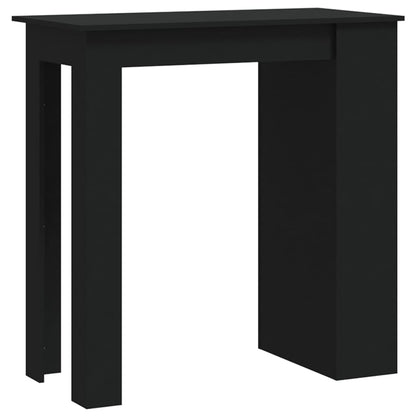 Black Engineered Wood Bar Table with Storage Rack, 102x50x103.5 cm