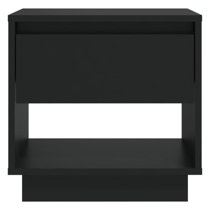 Sleek Black Bedside Cabinet 45x34x44 cm in Engineered Wood