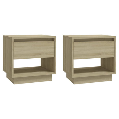 Sonoma Oak Bedside Cabinets 2pcs, 45x34x44 cm, Engineered Wood