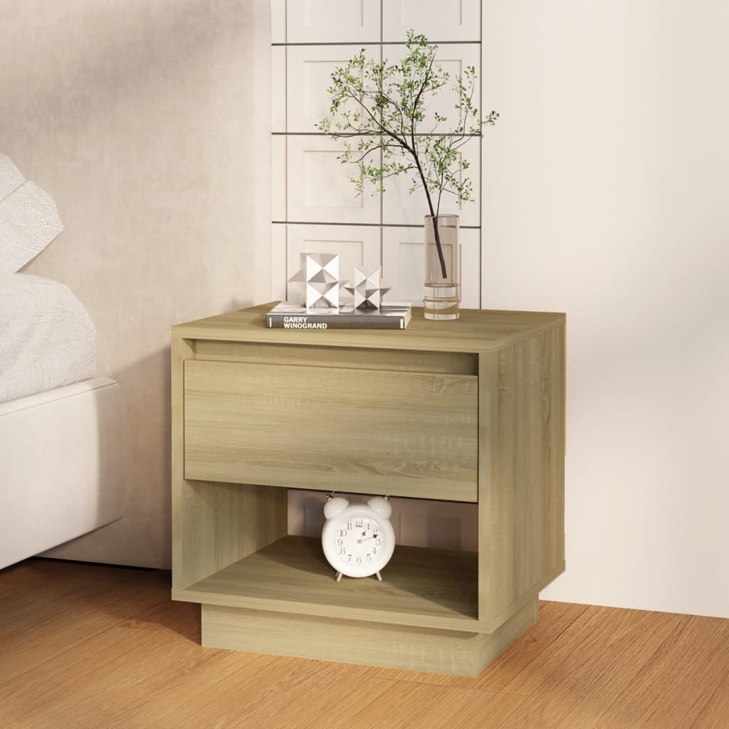 Sonoma Oak Bedside Cabinets 2pcs, 45x34x44 cm, Engineered Wood
