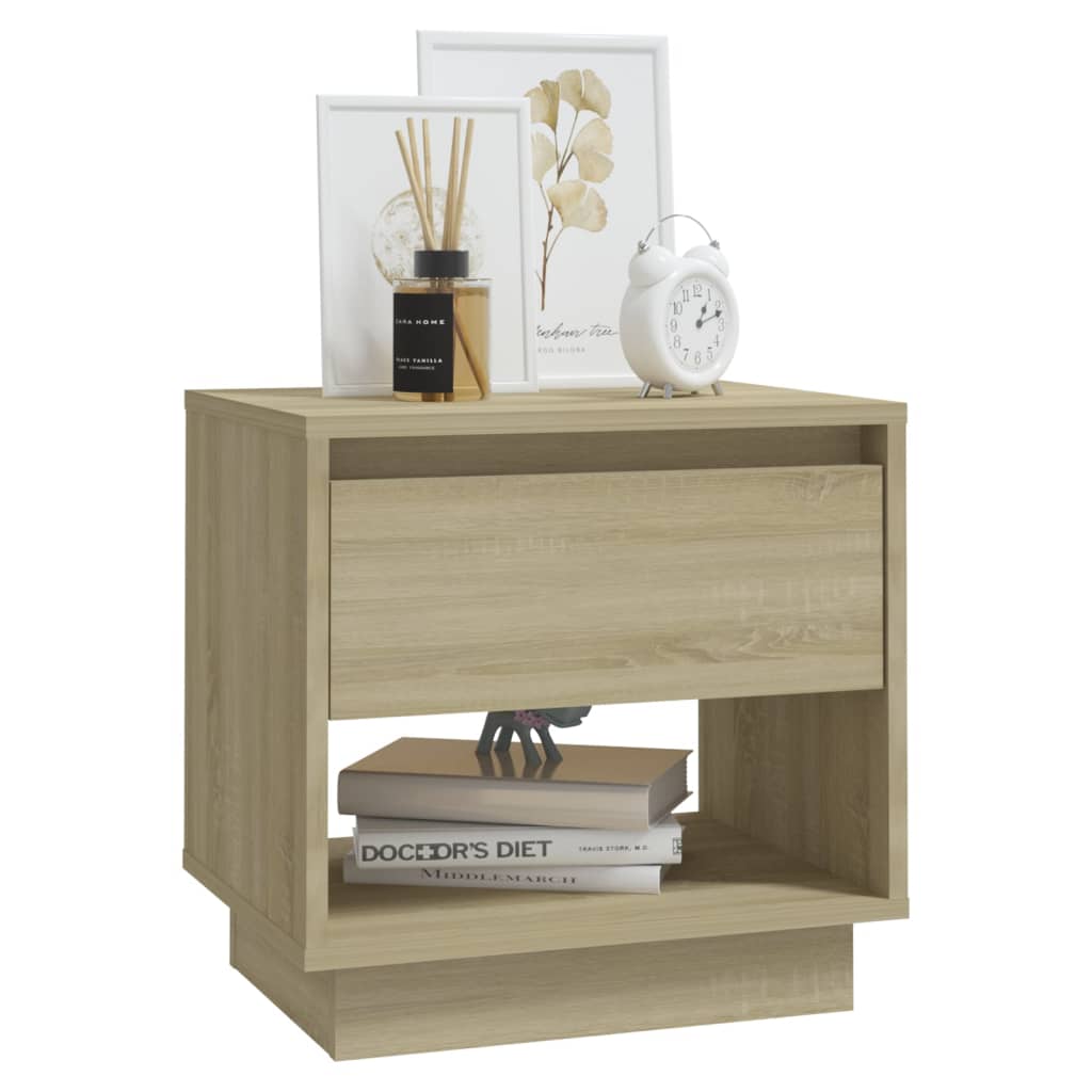 Sonoma Oak Bedside Cabinets 2pcs, 45x34x44 cm, Engineered Wood