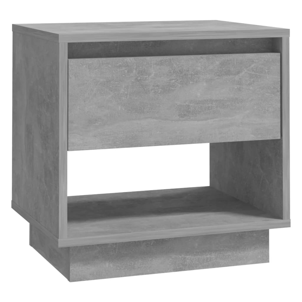 Concrete Grey Engineered Wood Bedside Cabinet 45x34x44 cm