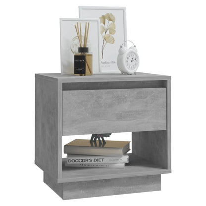 Concrete Grey Engineered Wood Bedside Cabinet 45x34x44 cm