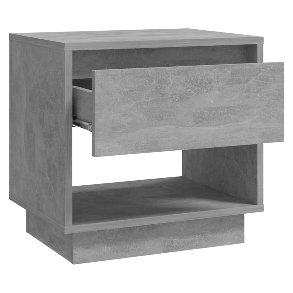 Concrete Grey Engineered Wood Bedside Cabinet 45x34x44 cm