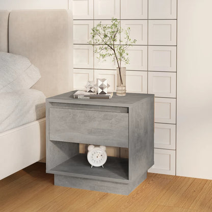 Concrete Grey Engineered Wood Bedside Cabinet 45x34x44 cm