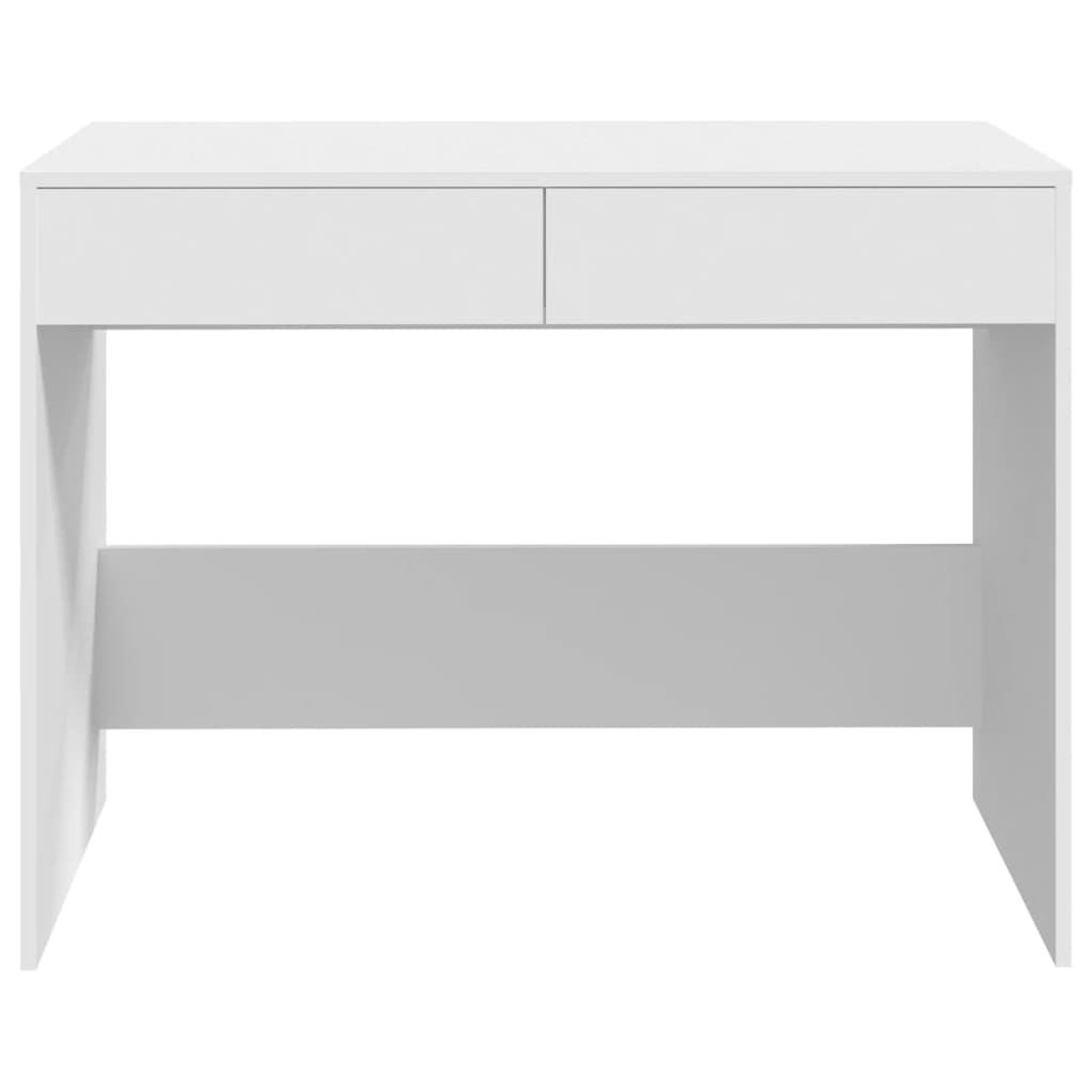 Sleek White Engineered Wood Desk 101x50x76.5 cm