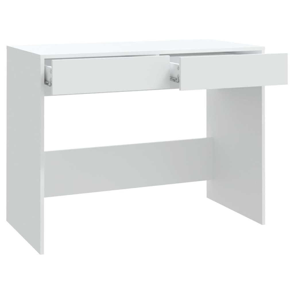 Sleek White Engineered Wood Desk 101x50x76.5 cm