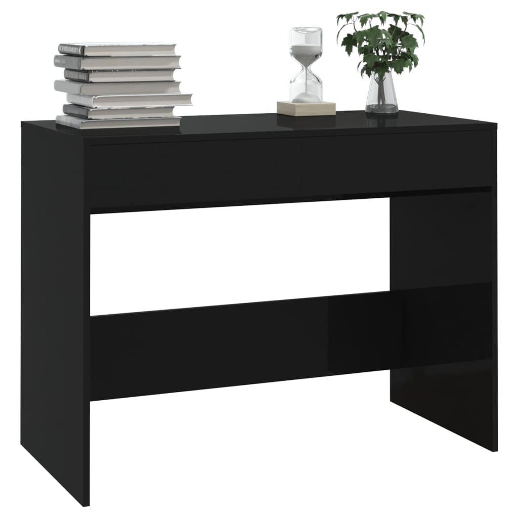 Sleek Black Desk, 101x50x76.5 cm, Engineered Wood, Modern Design