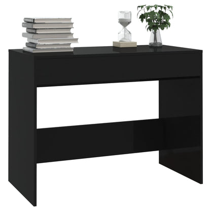 Sleek Black Desk, 101x50x76.5 cm, Engineered Wood, Modern Design