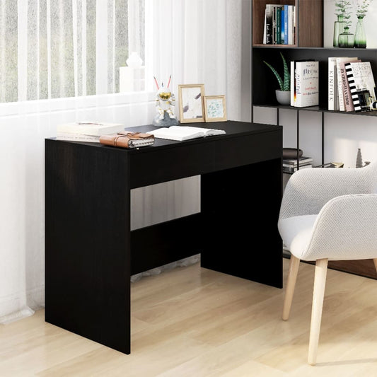 Sleek Black Desk, 101x50x76.5 cm, Engineered Wood, Modern Design