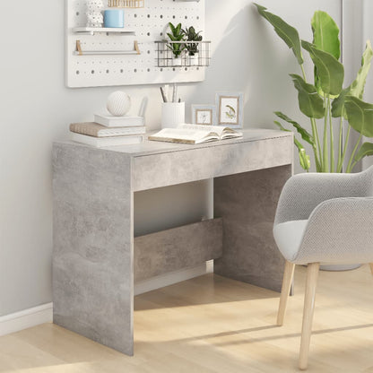 Concrete Grey Desk, 101x50x76.5 cm, Engineered Wood