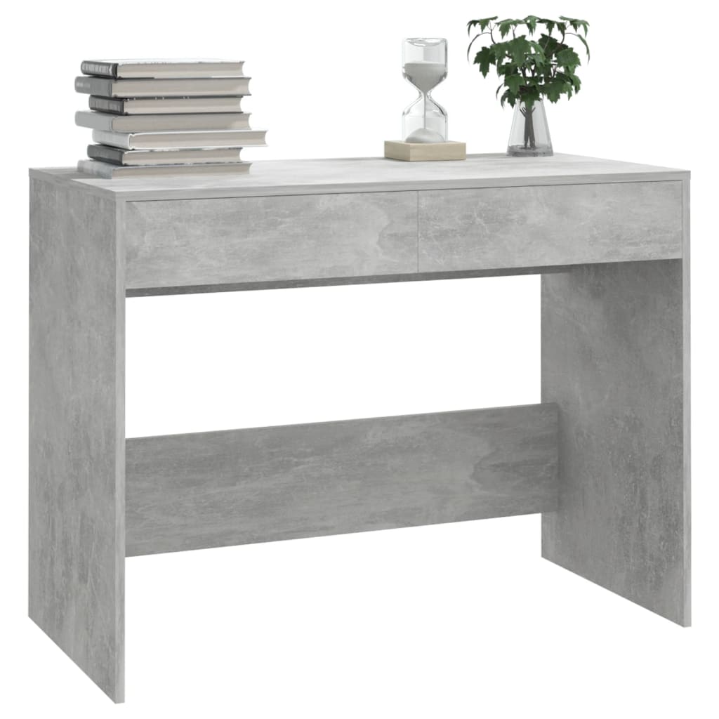 Concrete Grey Desk, 101x50x76.5 cm, Engineered Wood