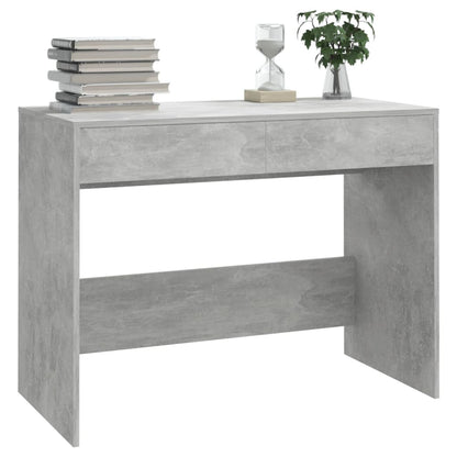 Concrete Grey Desk, 101x50x76.5 cm, Engineered Wood