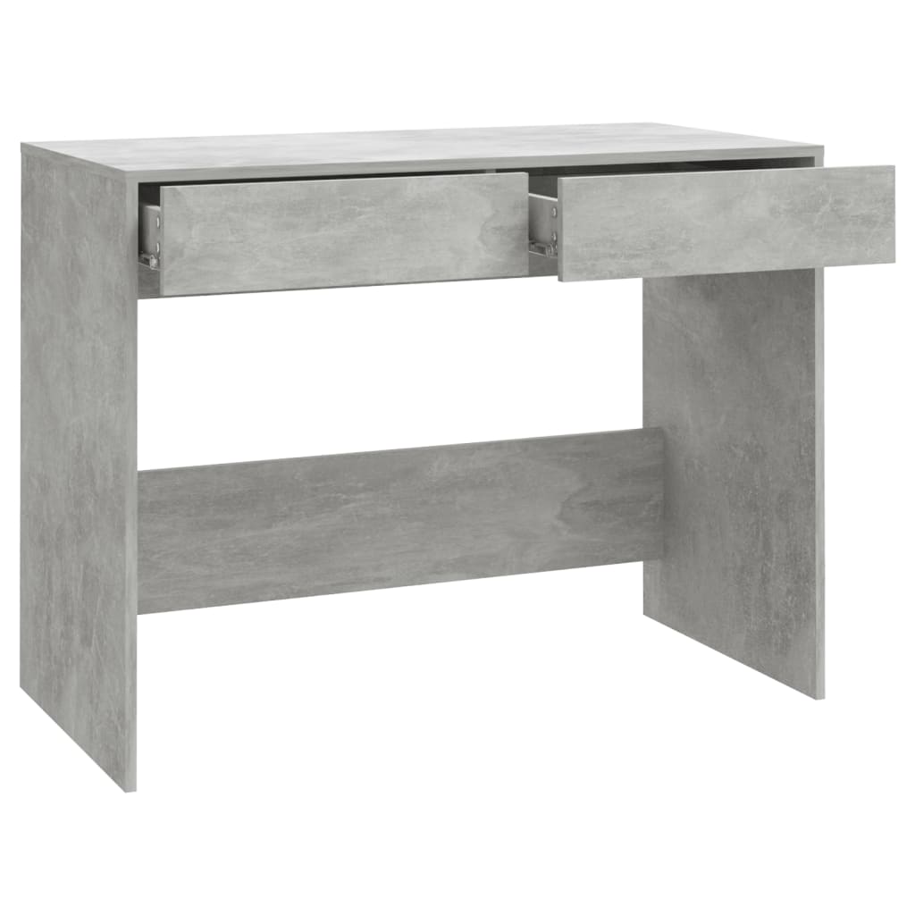 Concrete Grey Desk, 101x50x76.5 cm, Engineered Wood