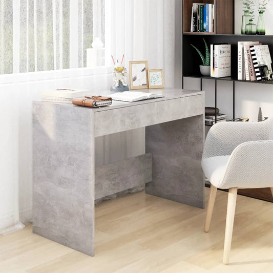 Concrete Grey Desk, 101x50x76.5 cm, Engineered Wood