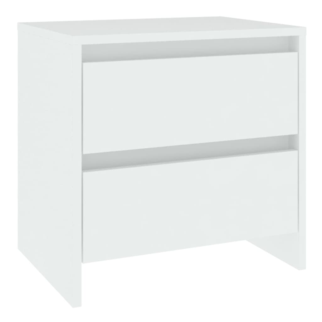 Elegant White Bedside Cabinets Set of 2 - Engineered Wood