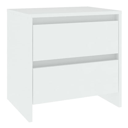 Elegant White Bedside Cabinets Set of 2 - Engineered Wood