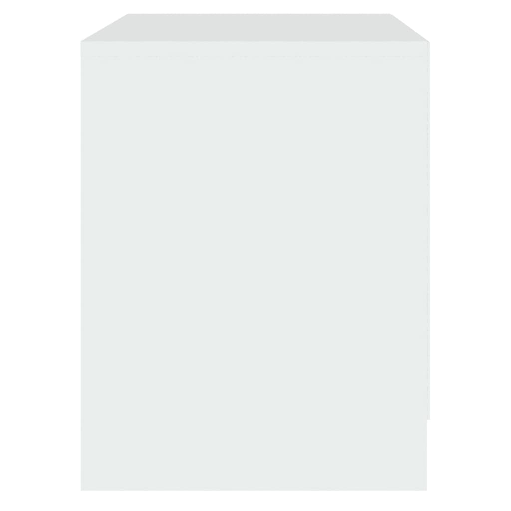 Elegant White Bedside Cabinets Set of 2 - Engineered Wood