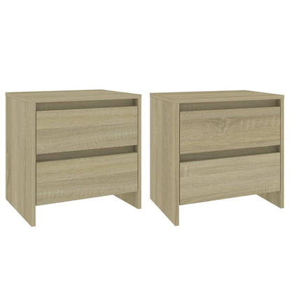 Sonoma Oak Bedside Cabinets - 2 Pcs, Engineered Wood, 45x34.5x44.5 cm