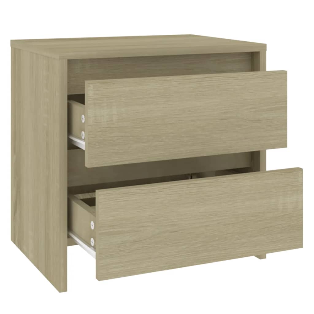 Sonoma Oak Bedside Cabinets - 2 Pcs, Engineered Wood, 45x34.5x44.5 cm