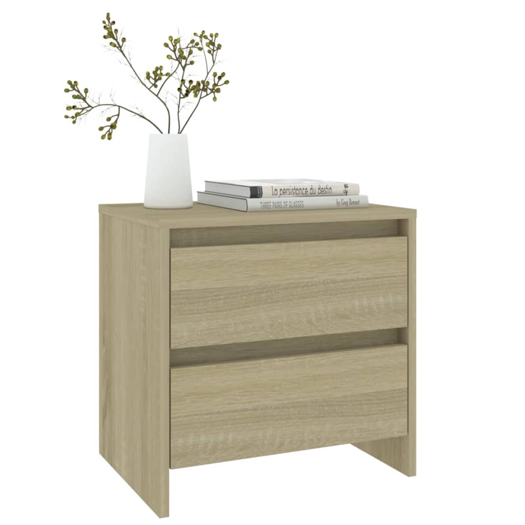 Sonoma Oak Bedside Cabinets - 2 Pcs, Engineered Wood, 45x34.5x44.5 cm
