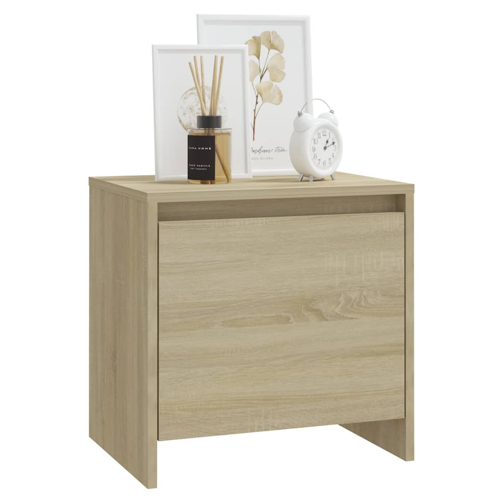 Sonoma Oak Bedside Cabinet 45x34x44.5 cm - Durable Engineered Wood