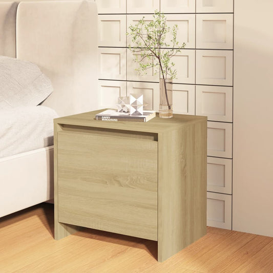 Sonoma Oak Bedside Cabinet 45x34x44.5 cm - Durable Engineered Wood