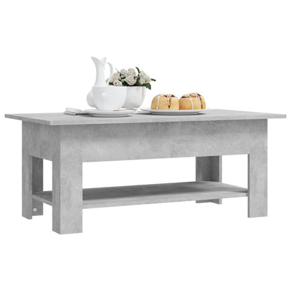 Coffee Table Concrete Grey 102x55x42 cm Engineered Wood