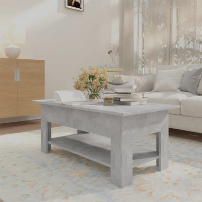 Coffee Table Concrete Grey 102x55x42 cm Engineered Wood