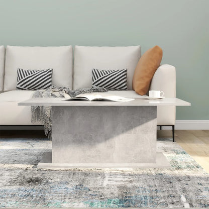 Coffee Table Concrete Grey 102x55.5x40 cm Engineered Wood