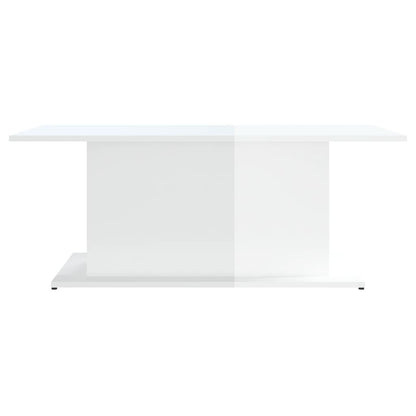 Coffee Table High Gloss White 102x55.5x40 cm Engineered Wood