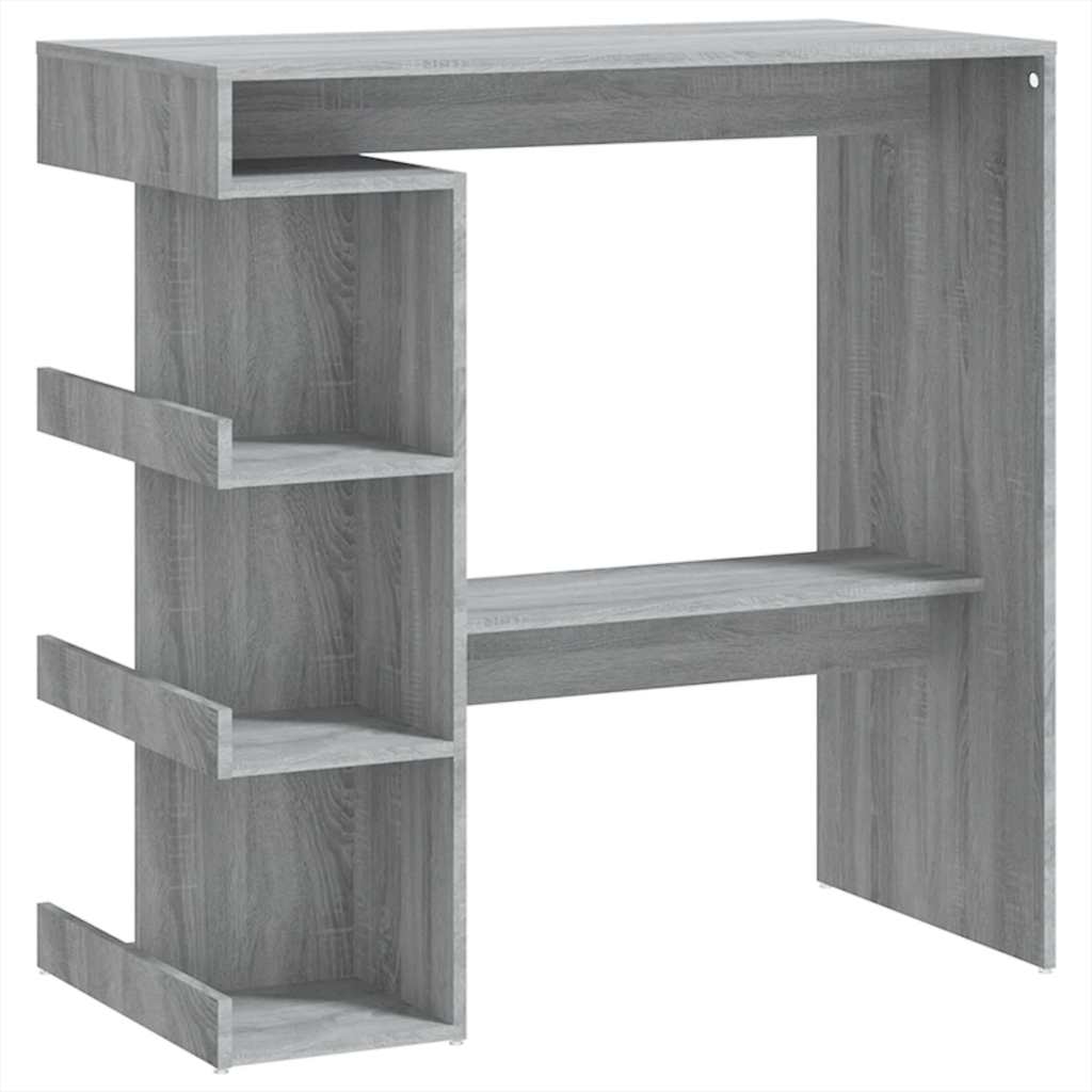 Grey Sonoma Bar Table with Storage Rack - 100x50x101.5 cm