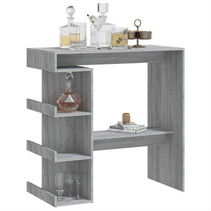 Grey Sonoma Bar Table with Storage Rack - 100x50x101.5 cm