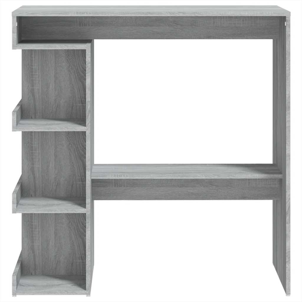 Grey Sonoma Bar Table with Storage Rack - 100x50x101.5 cm