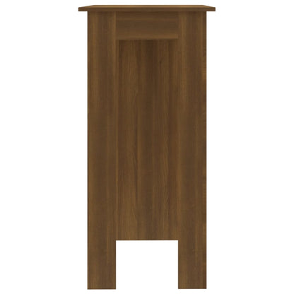 Brown Oak Bar Table with Shelf - 102x50x103.5 cm, Engineered Wood